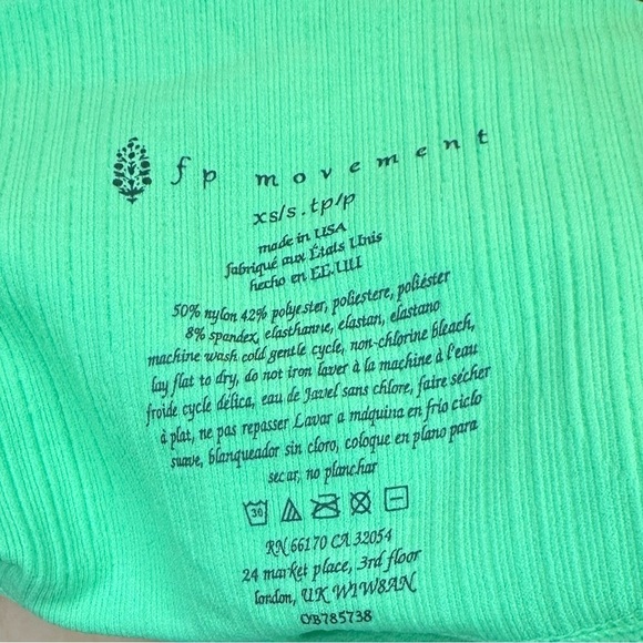 NWOT Free People Movement Neon Green Perforated 7/8 High Waist Leggings - Picture 7 of 7